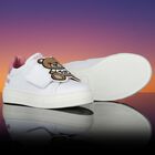 Girls White & Pink Teddy Bear Logo Trainers, 2, hi-res