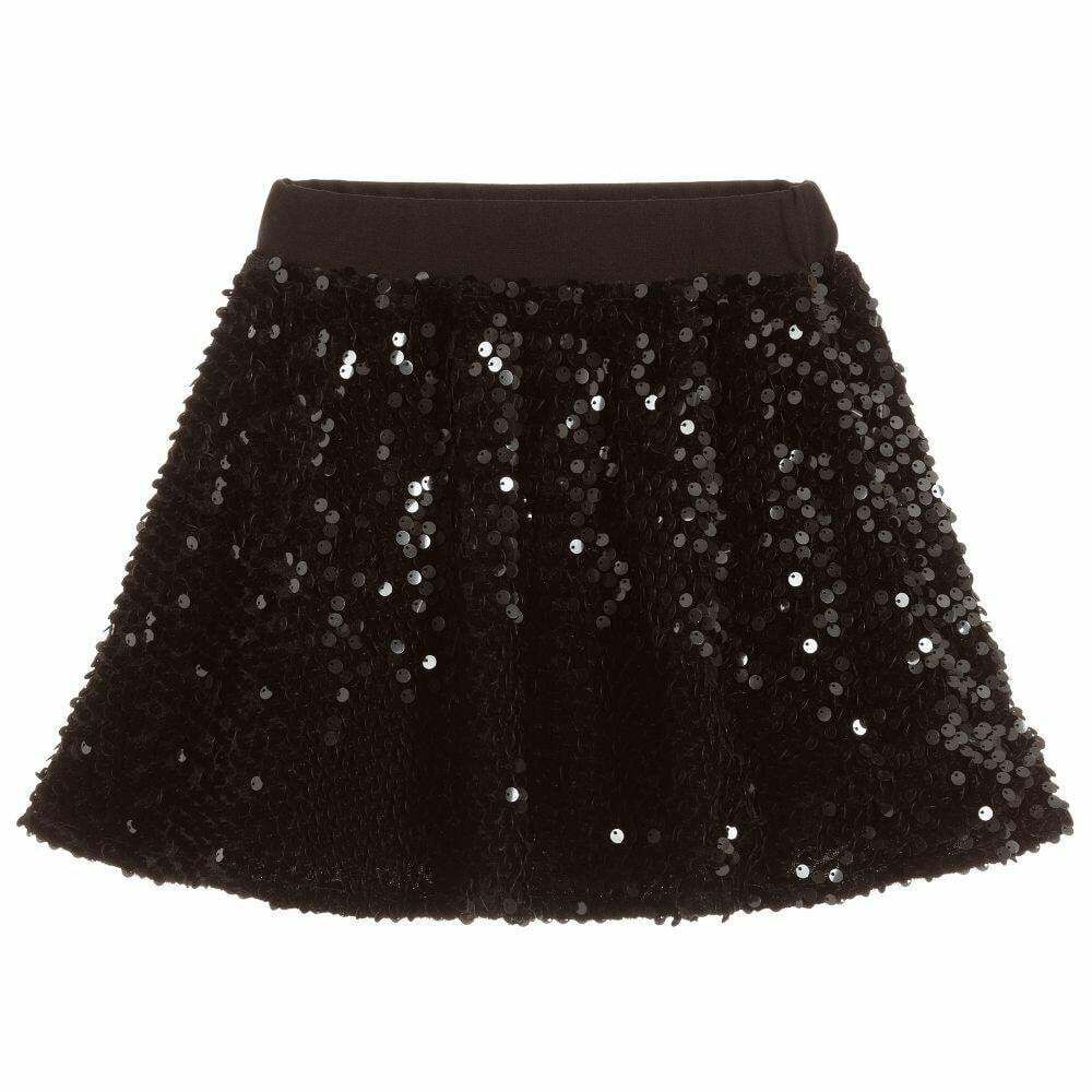 iDO Girls Black Sequin Skirt Junior Couture UK