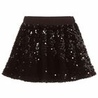 Girls Black Sequin Skirt, 1, hi-res