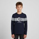 Boys Navy Logo Long Sleeve Top, 2, hi-res