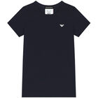 Boys White & Navy Blue Logo T-Shirts ( 2-Pack ), 1, hi-res