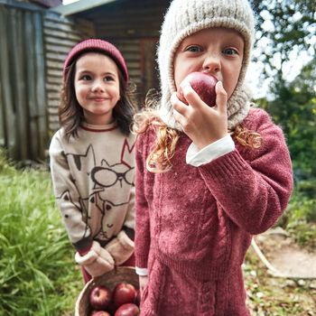 Girls Burgundy Knitted Skirt Set, 1 Girls Burgundy Knitted Skirt Set