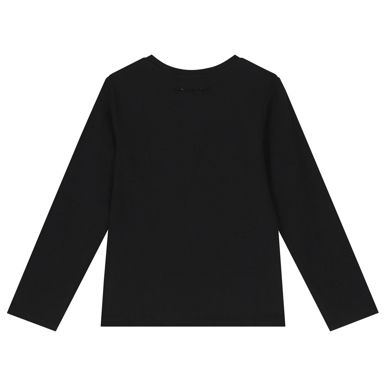 Girls Black Logo Long Sleeve Top, 1, hi-res