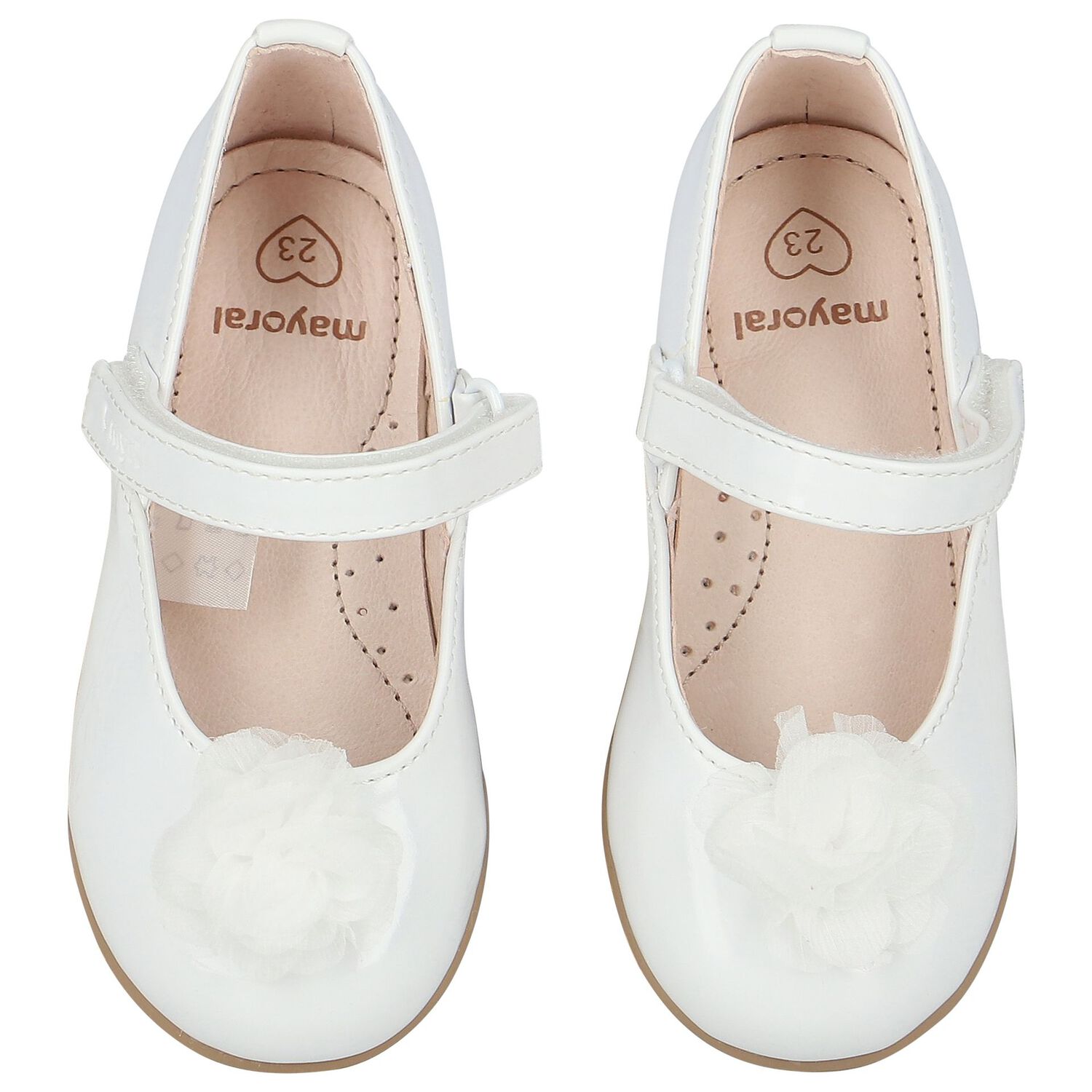 Younger Girls White Patent Leather Shoes, 1, hi-res image number null