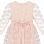 Girls Pink Flower Organza Dress, 1, hi-res