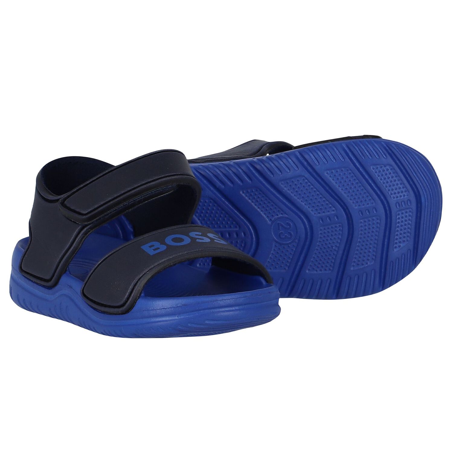 Boys Navy Blue & Blue Sandals, 2, hi-res