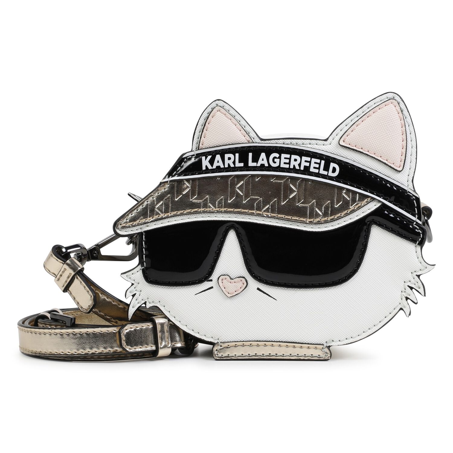Girls White & Gold Choupette Handbag, 1, hi-res image number null