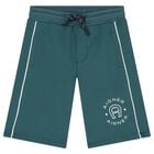 Boys Green Logo Shorts, 1, hi-res