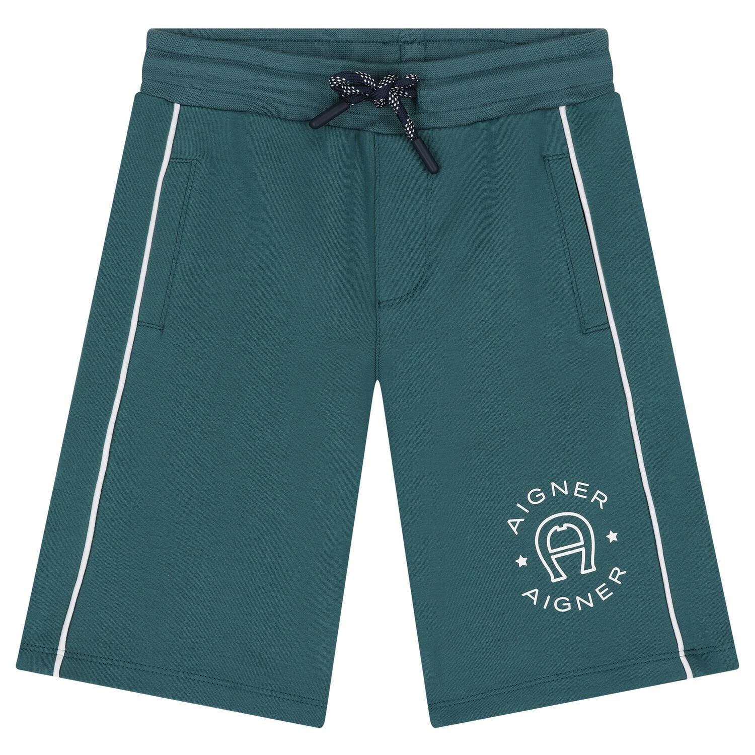 Boys Green Logo Shorts, 1, hi-res
