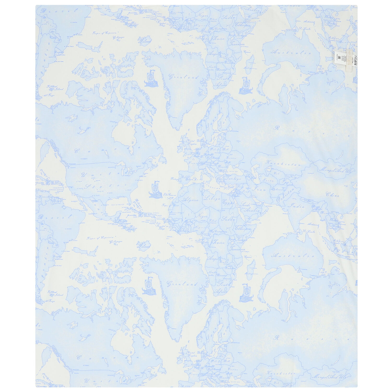Ivory & Blue Geo Map Baby Blanket, 3, hi-res