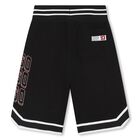 Boys Black & Grey Logo Shorts, 1, hi-res