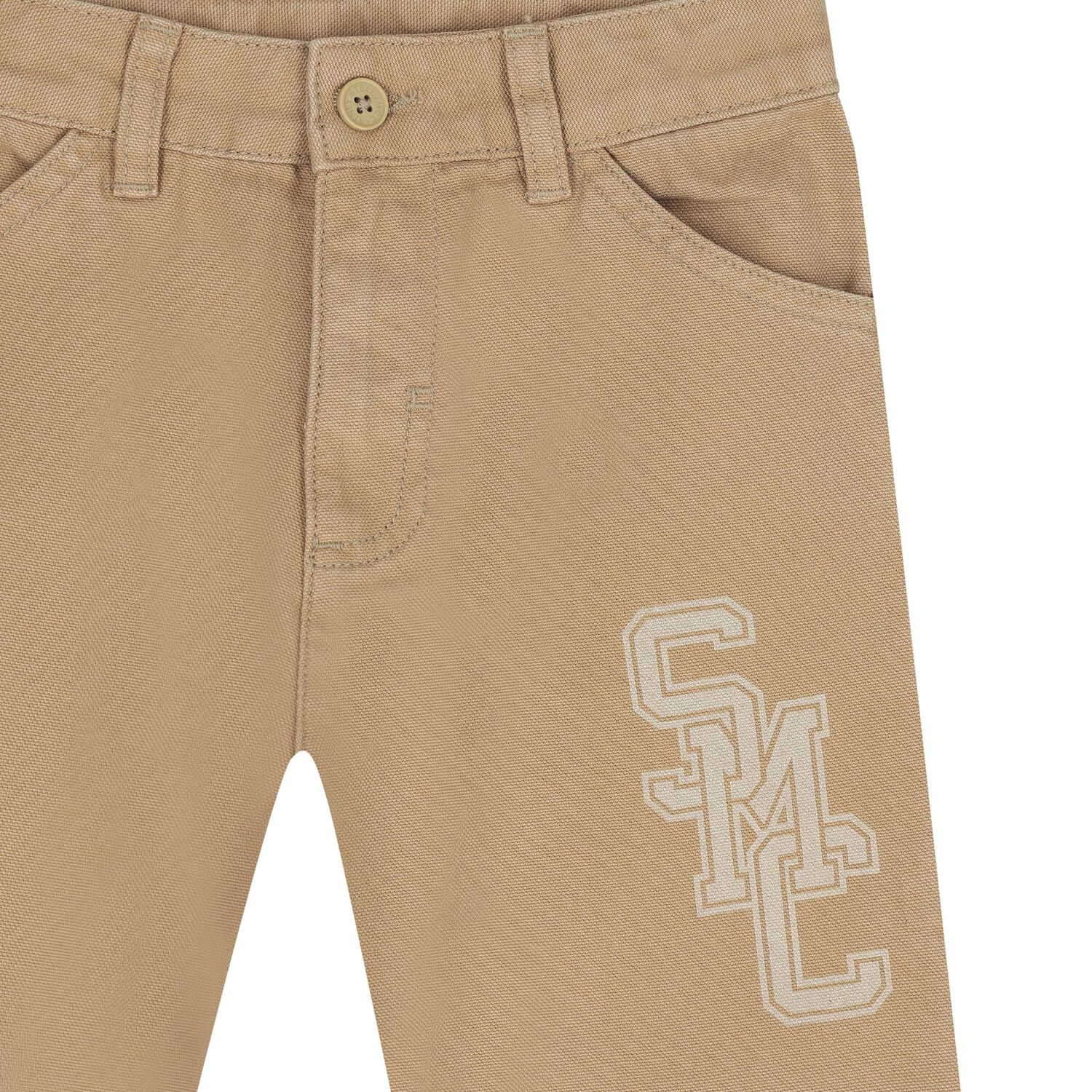 Boys Beige Tiger Trousers, 1, hi-res