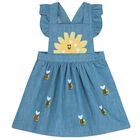 Younger Girls Blue Denim Bee Dress, 1, hi-res