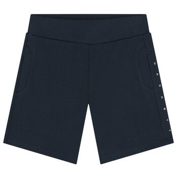 Boys Navy Blue Logo Shorts