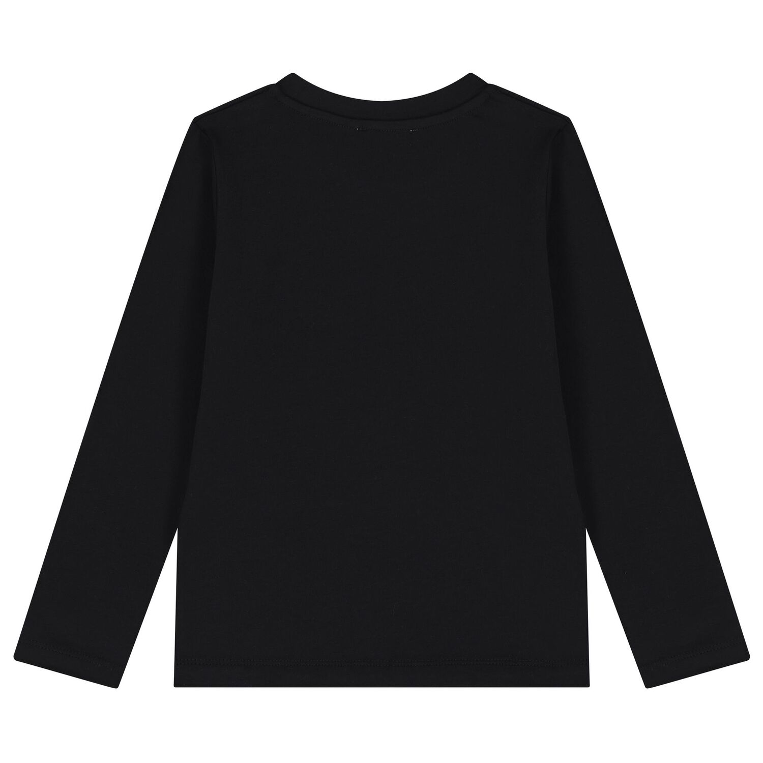 Girls Black Logo Long Sleeve Top, 2, hi-res
