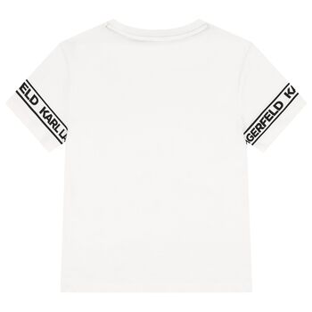 Boys Mini Me White Logo T-Shirt