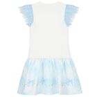 Girls White & Blue Balloon Dress, 1, hi-res
