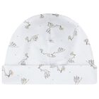 Baby White and Grey Stork Print Babygrow Set, 1, hi-res