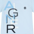 Younger Boys Blue Logo T-Shirt, 2, hi-res