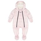 Baby Girls Pink Logo Snow Suit, 1, hi-res