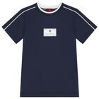 Boys Navy Blue Logo T-Shirt, 2, hi-res