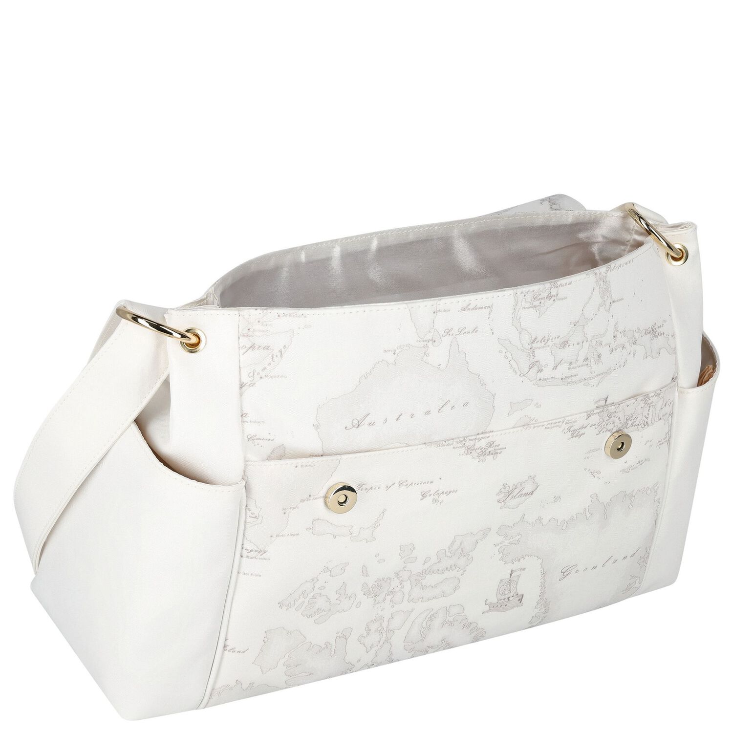 White Geo Map Baby Changing Bag, 3, hi-res