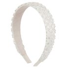 Girls White Embellished Headband, 1, hi-res
