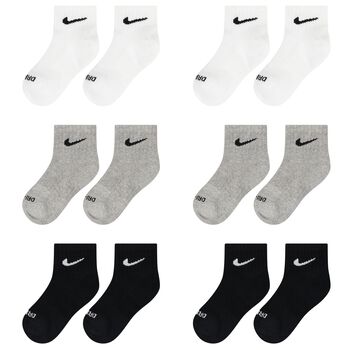 White, Grey & Black Logo Socks ( 6-Pack )