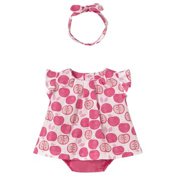Baby Girls Pink Cotton Jersey Shorts & Headband Set