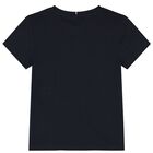 Girls Navy Blue Logo T-Shirt, 1, hi-res