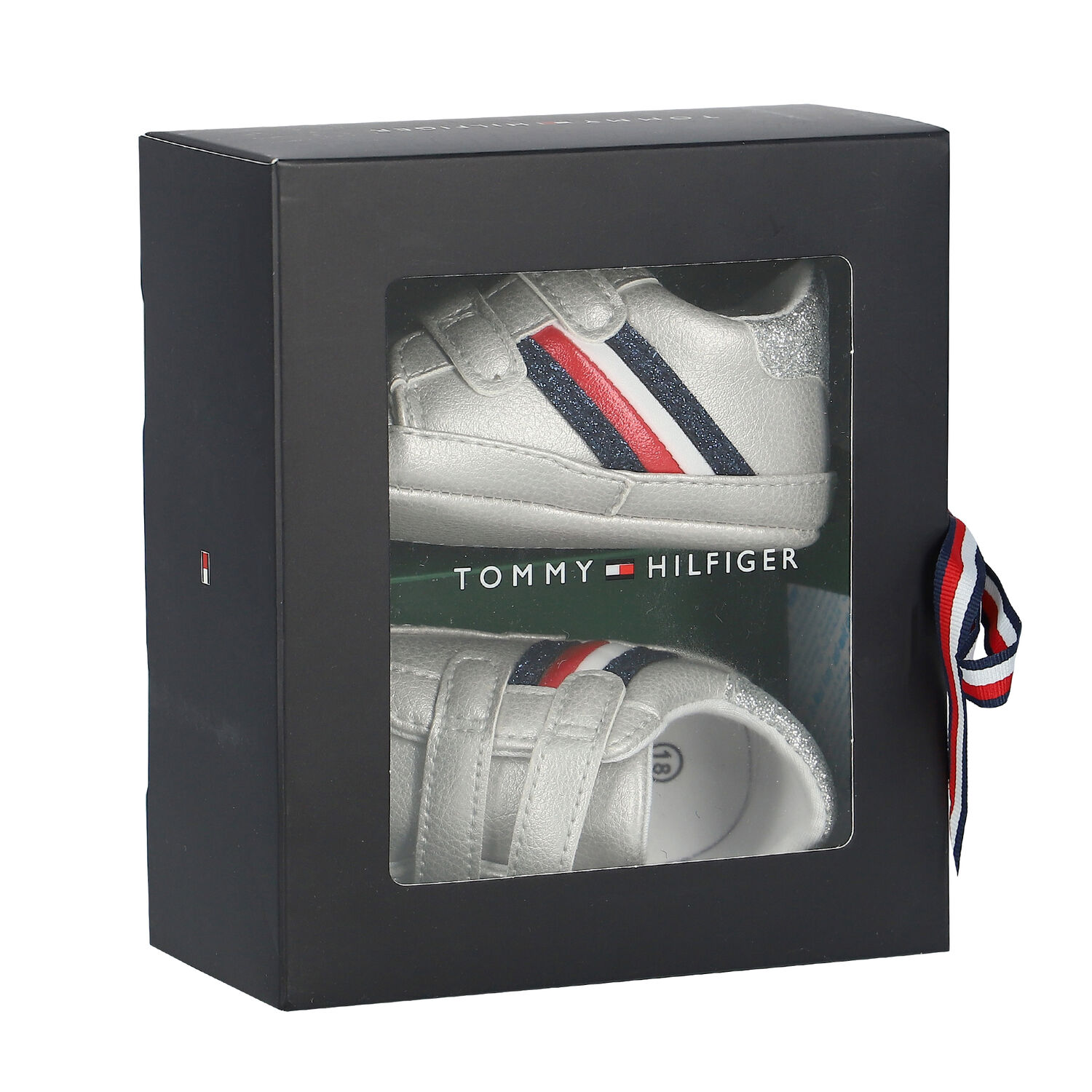 Silver Logo Pre Walker Shoes, 1, hi-res