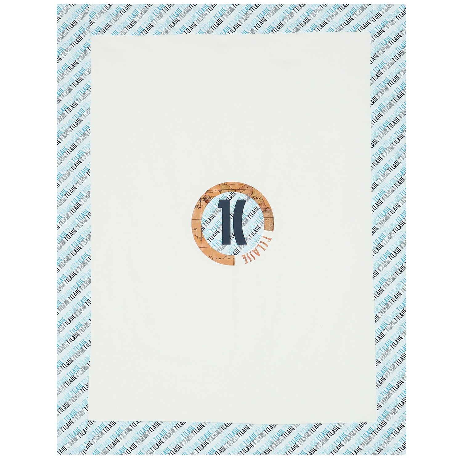 Baby Boys Ivory & Blue Logo Blanket, 1, hi-res