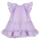 Girls Lilac Tiered Dress, 1, hi-res