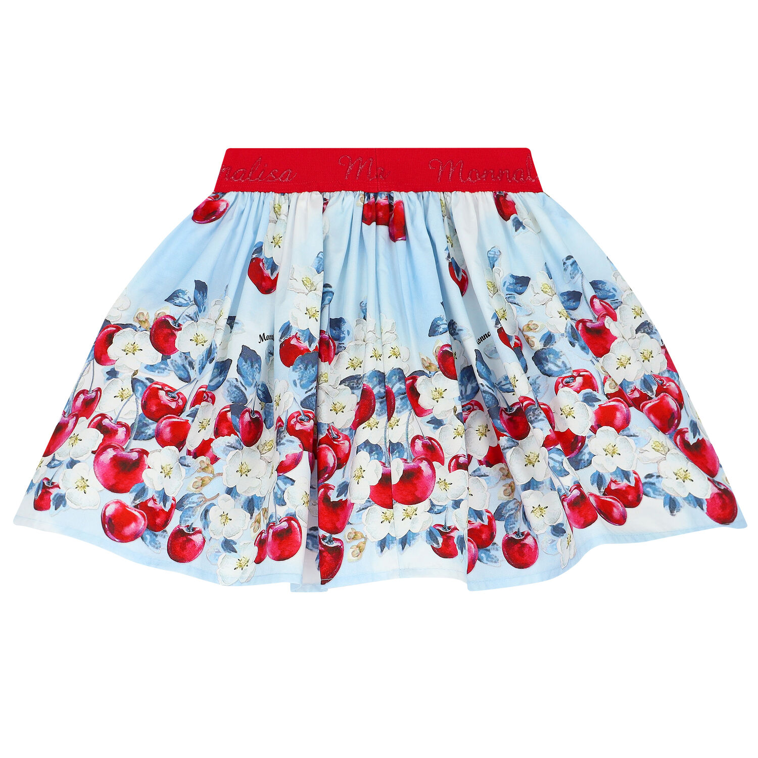 Girls Blue & Red Cherry Skirt, 1, hi-res image number null