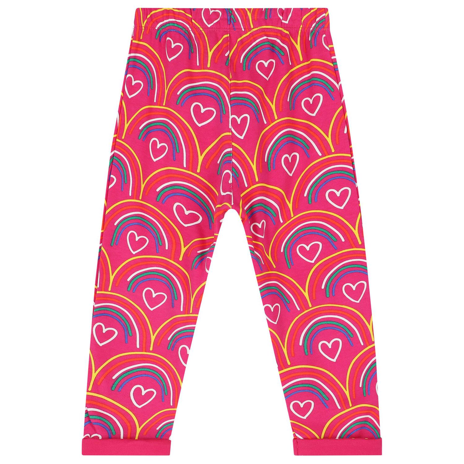 Younger Girls Pink Rainbow Tracksuit, 1, hi-res
