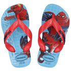 Boys Blue Marvel Logo Flip Flops, 1, hi-res
