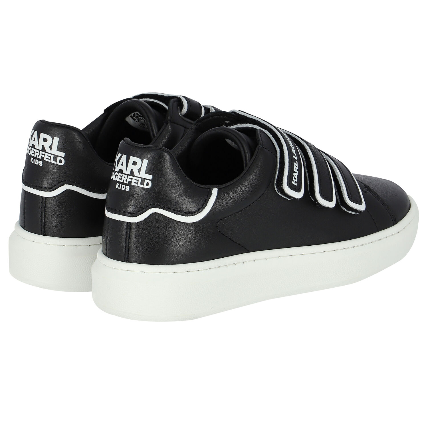 Boys Black Logo Trainers, 1, hi-res