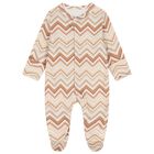 Beige & Brown Zig Zag Babygrow Gift Set, 1, hi-res