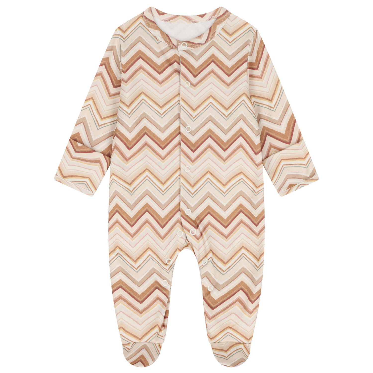 Beige & Brown Zig Zag Babygrow Gift Set, 1, hi-res