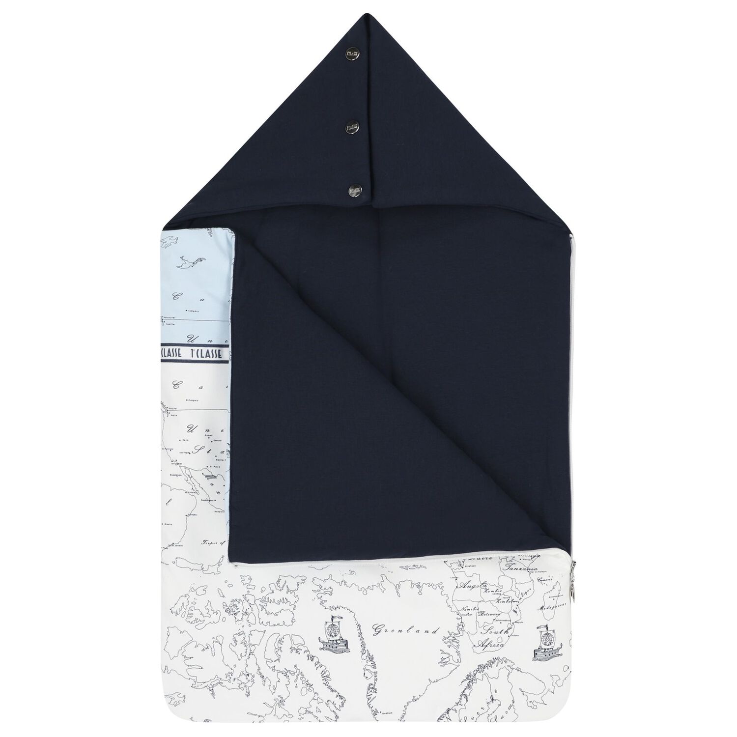 Baby Boys White, Blue & Navy Blue Geo Map Nest, 1, hi-res