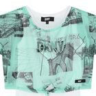 Girls White & Green Logo 2-in-1 Top, 1, hi-res