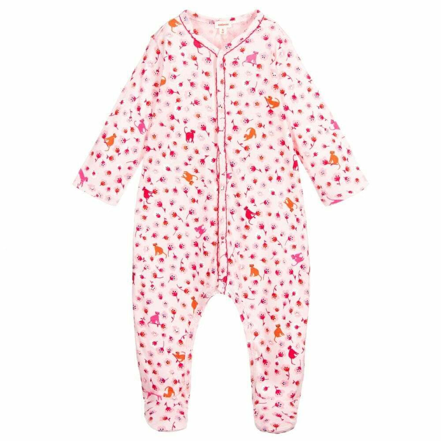 Baby Girls Pink Printed Babygrow, 1, hi-res image number null