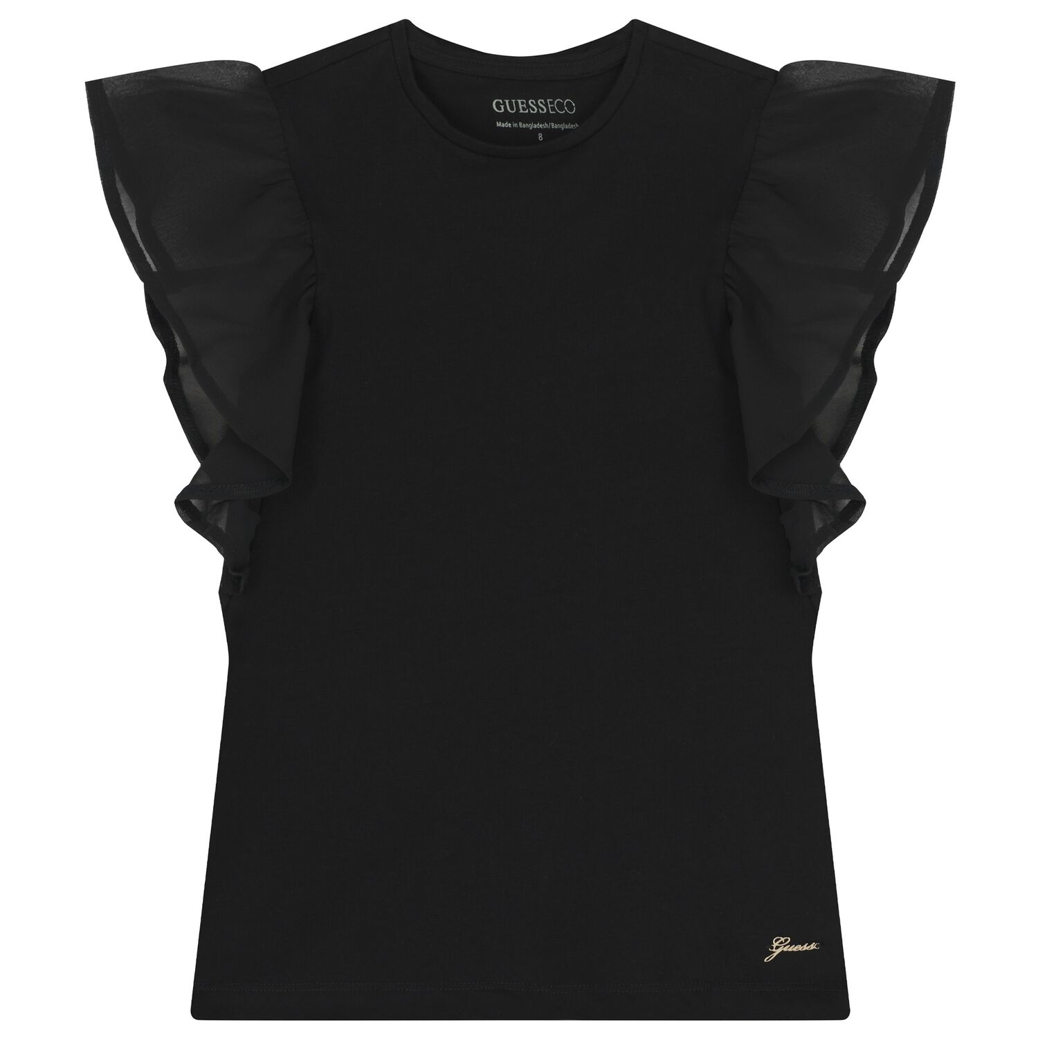 Girls Black Logo T-Shirt, 3, hi-res