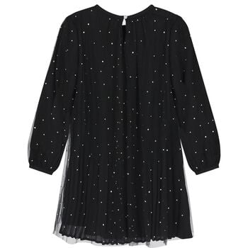 Girls Black Rhinestone Tulle Dress