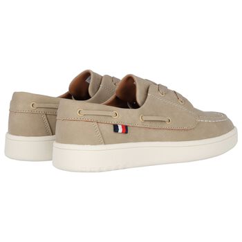 Boys Beige Faux Suede Moccasins