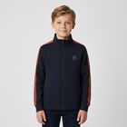 Boys Navy Blue Logo Zip Up Top, 1, hi-res
