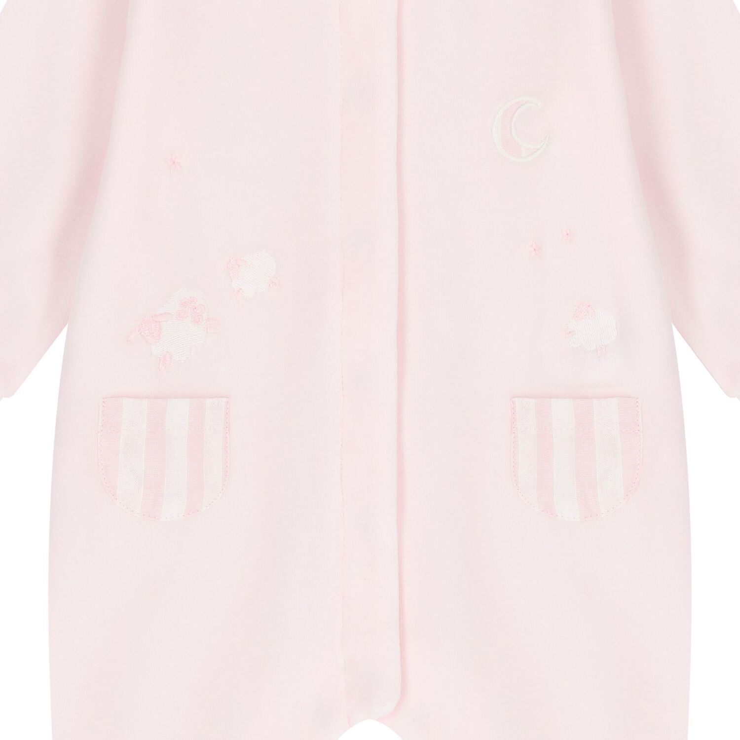 Baby Girls Pink Velour Sheep Babygrow, 2, hi-res