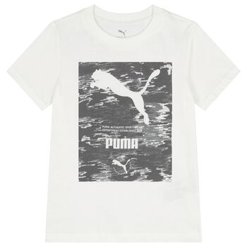 Boys White & Grey Logo T-Shirt