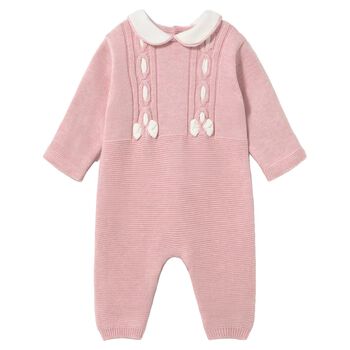Baby Girls Pink Knitted Romper