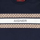 Boys Navy Blue Logo Long Sleeve Top, 1, hi-res